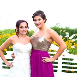 Magenta & Bronze Gown